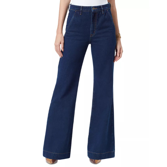 SAM EDELMAN Women's Bay Flared Trouser Jeans 26 US 2 Indigo Blue High Rise NWT - Picture 1 of 12